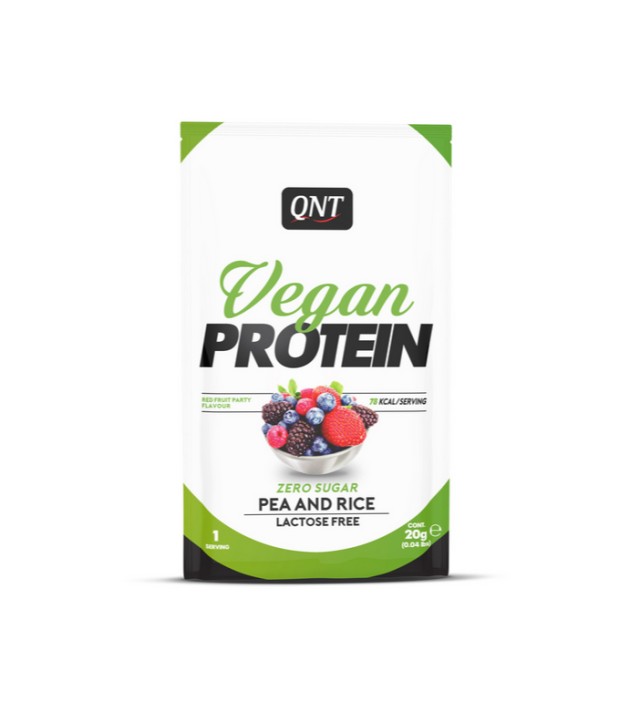QNT Vegan Protein Single Dose Red Fruit Party Flavour 20gr