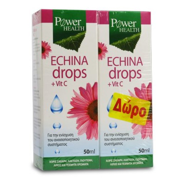 Power Health Echina Drops 50ml + Vit C Συμπλήρωμα Διατροφής 1+1 Δώρο
