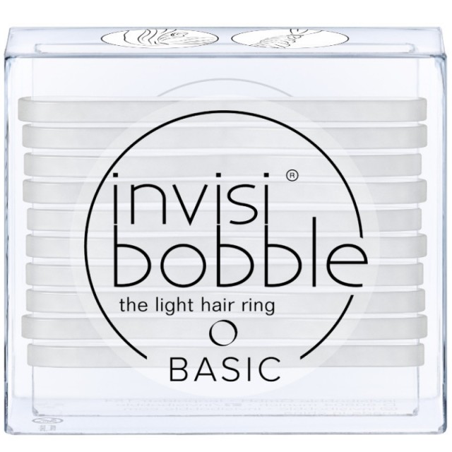 Invisibobble Basic Light Hair Ring Crystal Clear Λαστιχάκια Μαλλιών με Διάφανο Χρώμα 10τμχ
