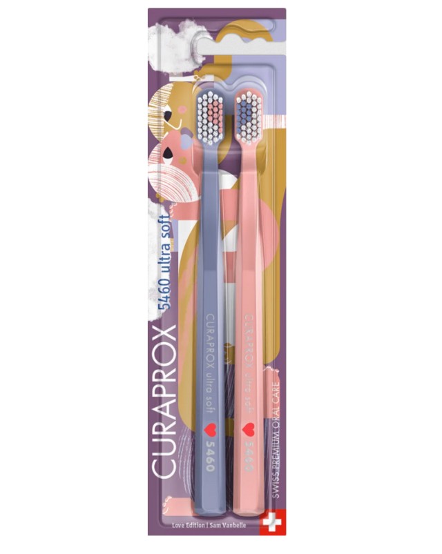 Curaprox CS 5460 Ultra Soft Love Edition Sam Vanbelle Οδοντόβουρτσα 2τμχ