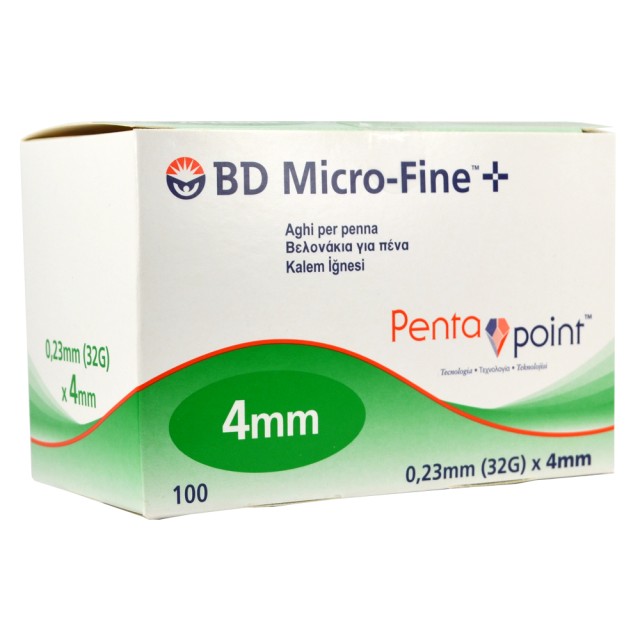 BD MICRO-FINE ΒΕΛΟΝΕΣ ΙΝΣΟΥΛΙΝΗΣ ΓΙΑ ΠΕΝΑ 32G 4MM 100ΤΕΜ