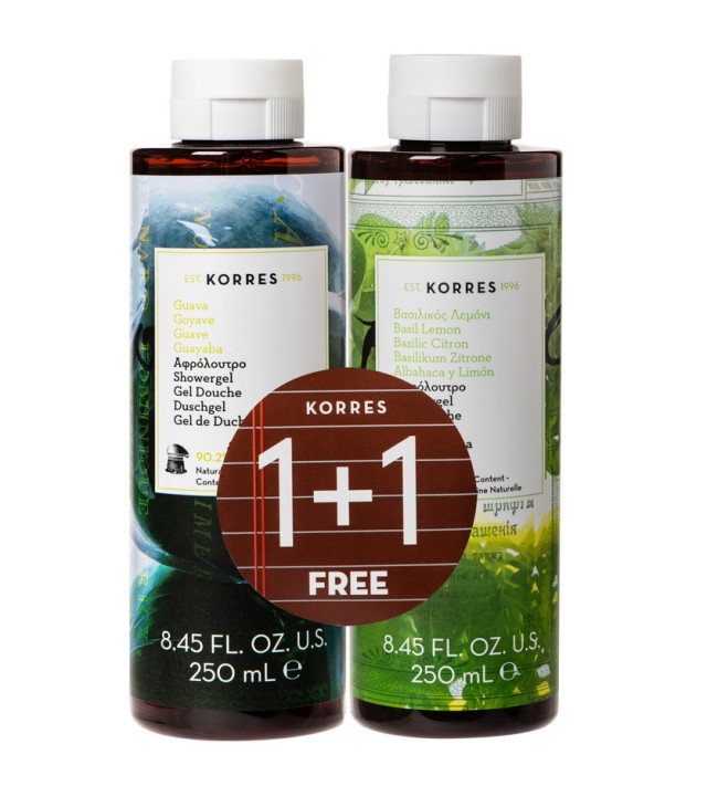 Korres Αφρόλουτρο Guava 250ml + Δώρο Korres Αφρόλουτρο Βασιλικός Λεμόνι 250ml