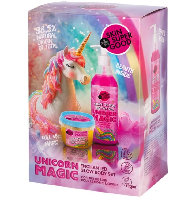 Natura Siberica Set Unicorn Magic Glow Boosting Sugar Body Scrub 100ml + Skin Glow Shower Gel 250ml