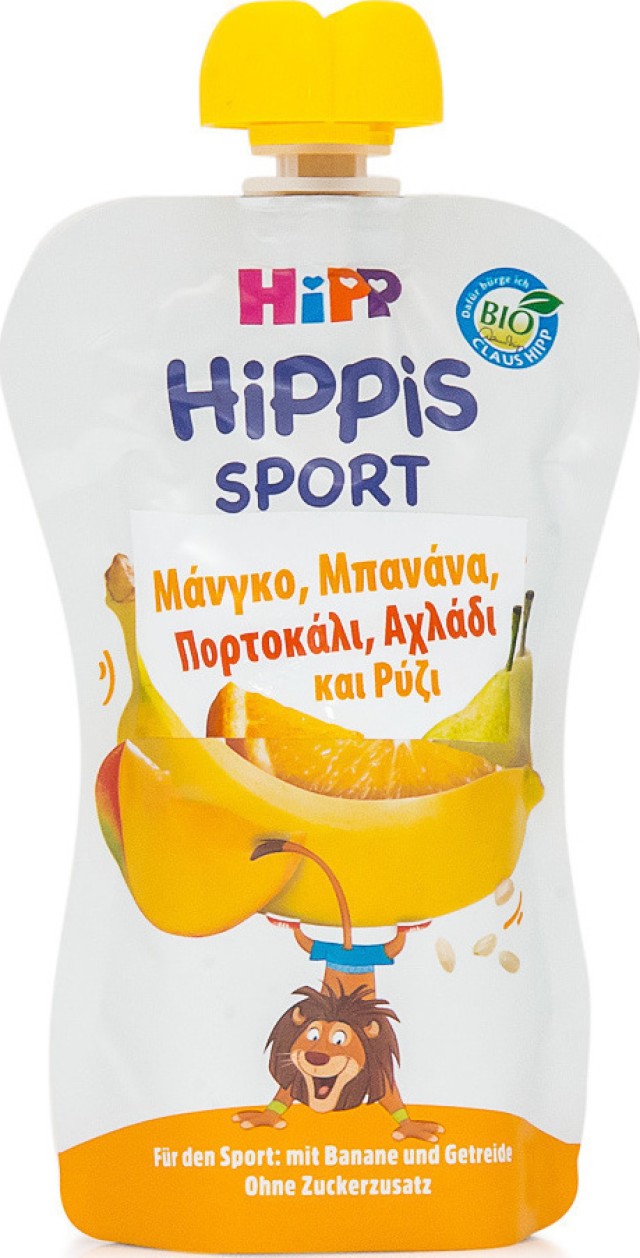 Hipp Hippis Sport Μάνγκο, Μπανάνα, Πορτοκάλι, Αχλάδι & Ρύζι 120gr