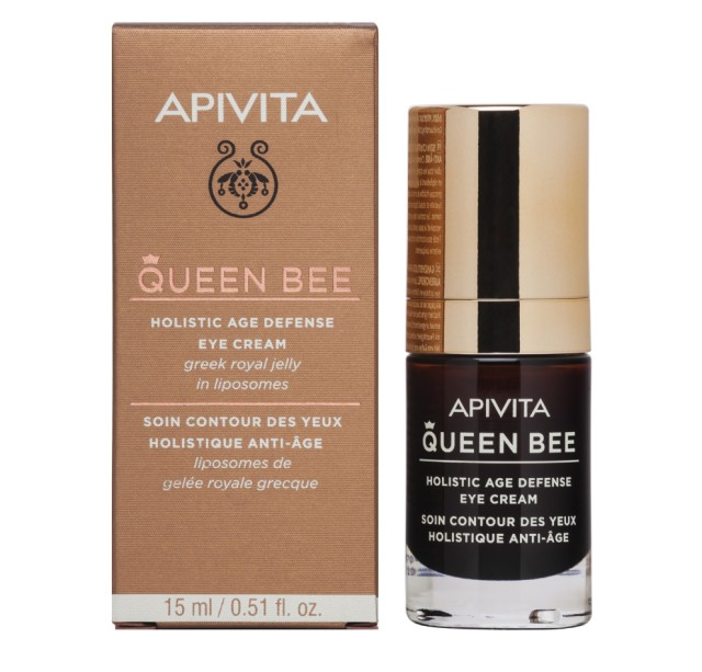 APIVITA QUEEN BEE Kρέμα Lifting Ματιών Ολιστικής Αντιγήρανσης με Ελληνικό Βασιλικό Πολτό σε Λιποσώματα 15ml