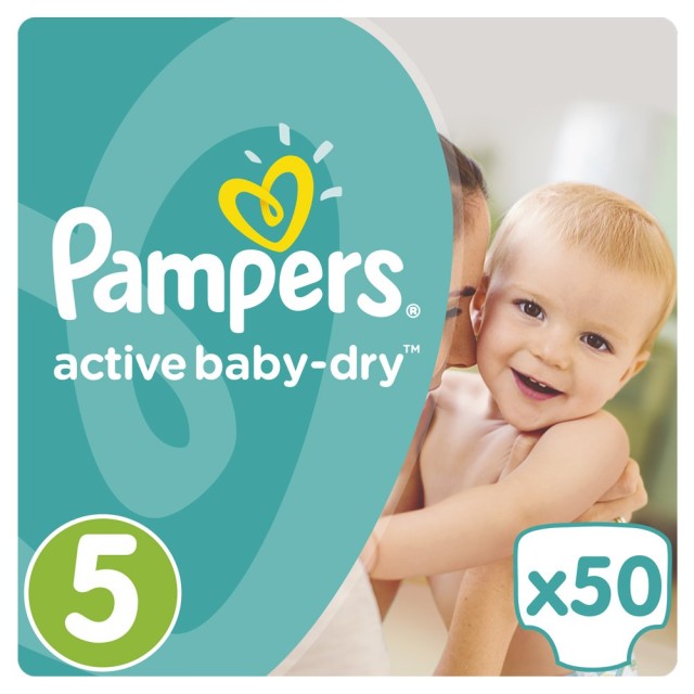 PAMPERS Active Baby-Dry No.5 Junior (11-18 Kg) 50 Πάνες
