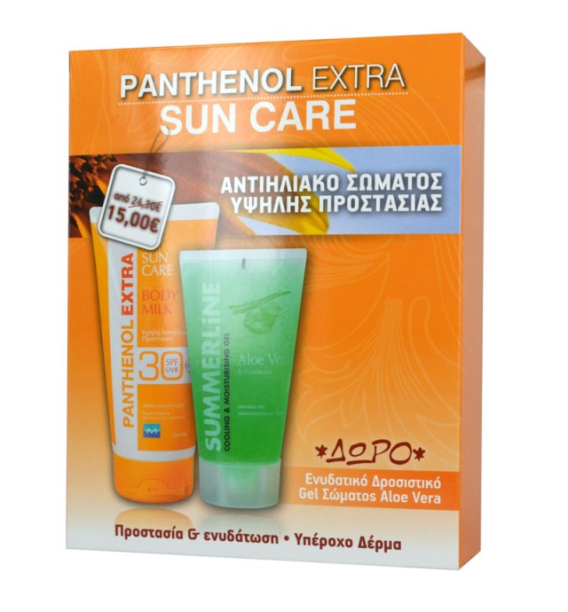 MEDISEI PANTHENOL Extra Sun Care Body Milk 30SPF 150ml & ΔΩΡΟ SUMMERLINE Aloe Vera & Panthenol Gel 150ml