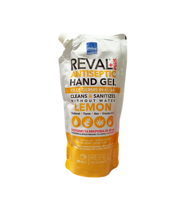 Intermed Reval+Plus Refill Antiseptic Hand Gel Lemon 500ml