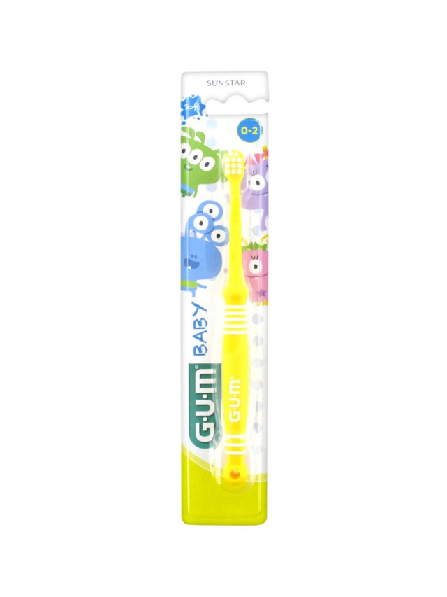 Gum 213 Baby Soft Κίτρινη Οδοντόβουρτσα 0-2 Ετών 1τμχ