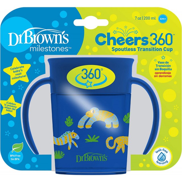 Dr.Brown's Cheers 360° Κύπελλο Με Λαβές για Μωρά 6m+ 200ml