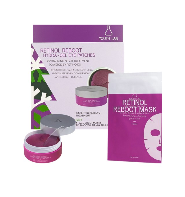 Youth lab Set Retnol Reboot Hydra Gel Eye Patches Μάσκα Ματιών Άμεσης Επανόρθωσης 60 Paches + Δώρο Retnol Reboot Mask 4τμχ