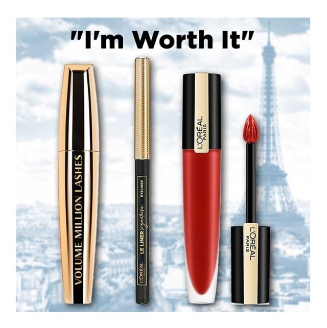 L'Oreal Paris  Set I'm Worth it Volume Million Lashes Mascara 10,7ml + Le Liner Signature 01 Noir Cashmere 1,2 gr + Rouge Signature Liquid Lipstick 115 I Am Worth It 7ml