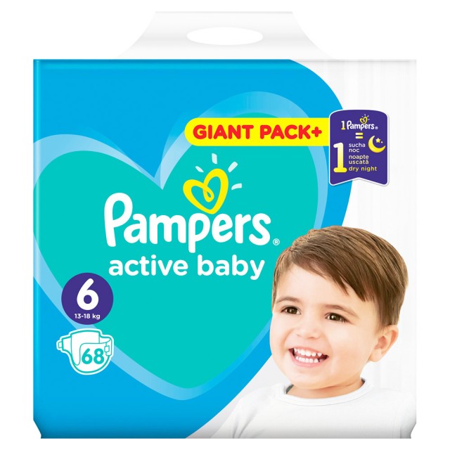 Pampers Active Baby Giant Pack No.6 (13-18kg) 68τμχ