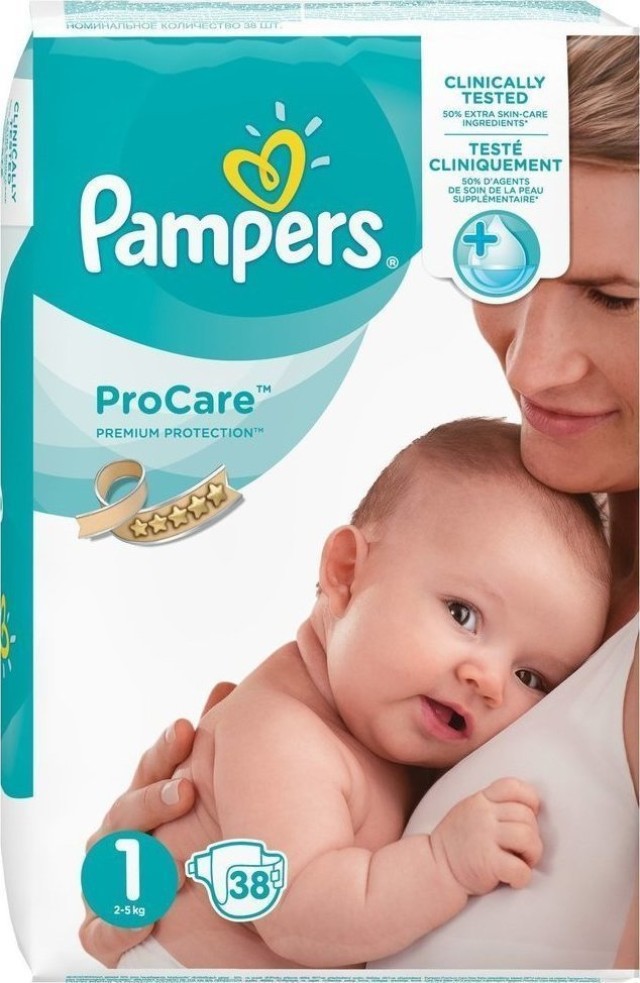 Pampers Procare Premium Protection No.1 (2-5kg) 38 Πάνες