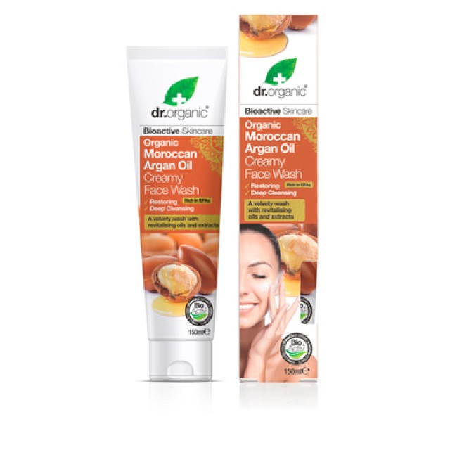 DR.ORGANIC Organic Μoroccan Argan Oil Creamy Face Wash 150ml