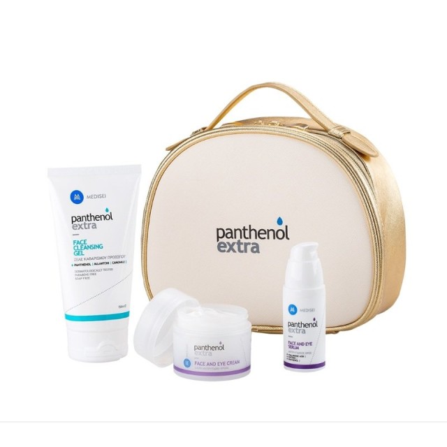 Medisei Panthenol Extra Gift for Her Premium Antiageing Set Face Cleansing Gel 150ml + Face and Eye Serum 30ml + Face and Eye Cream 50ml