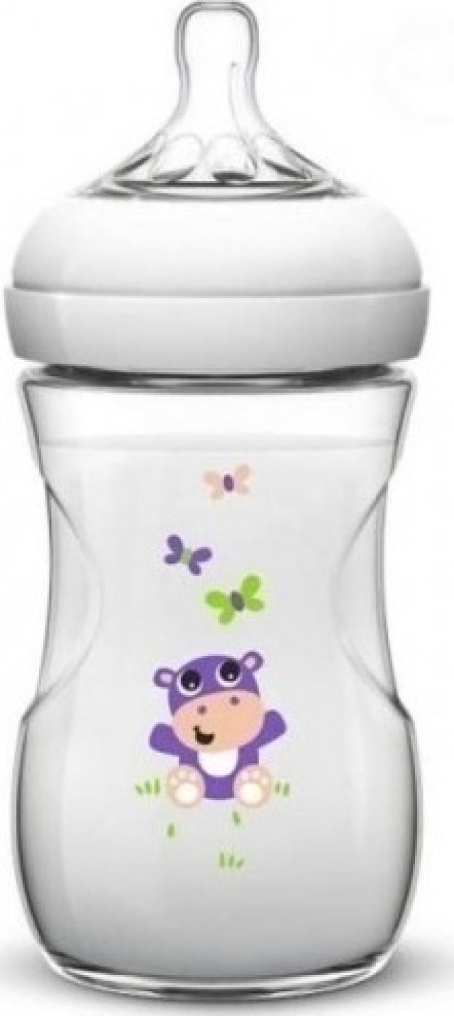 AVENT Natural Μπιμπερό Ιπποπόταμος 1m+ 260ml SCF627/22