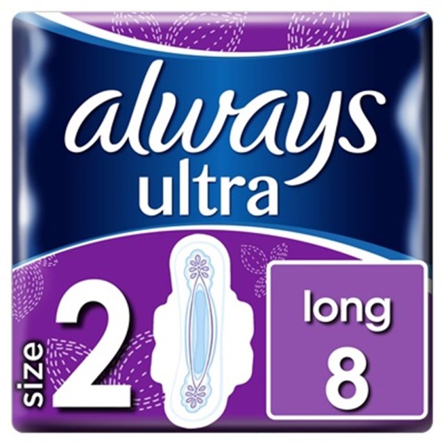 Always Ultra Long Σερβιέτες Νο2 8τμχ (1+1)
