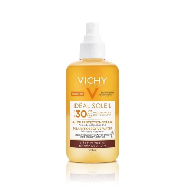 VICHY Ideal Soleil Αντηλιακό Νερό Προστασίας - Λαμπερό Μαύρισμα SPF30 200ml