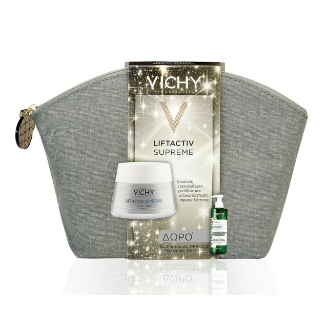 Vichy Set Liftactiv Supreme Κρέμα ημέρας για Ξηρές Επιδερμίδες 50ml + Δώρο Συλλεκτικό Νεσεσέρ + Dercos Nutrients Detox Shampoo 100ml