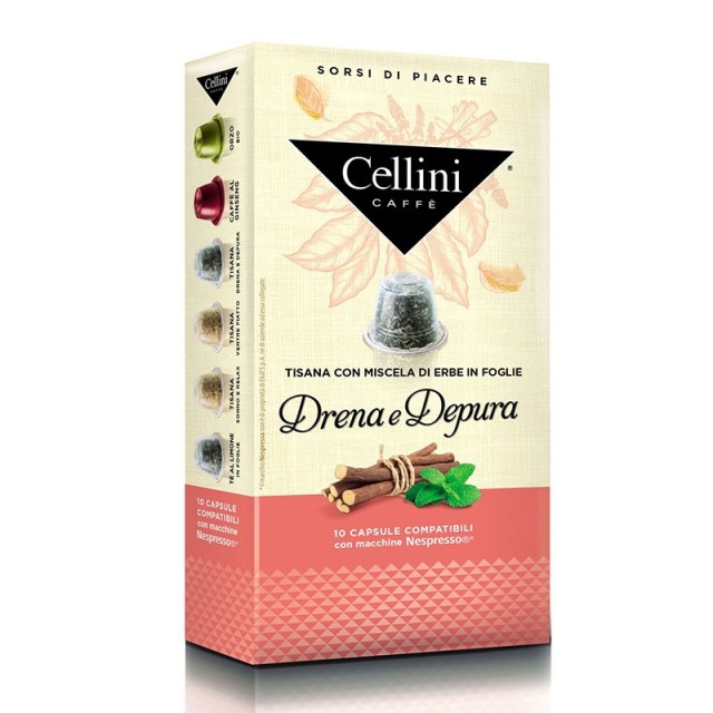 Cellini Αφέψημα Drena e Depura (Συμβατές με Nespresso) 10caps