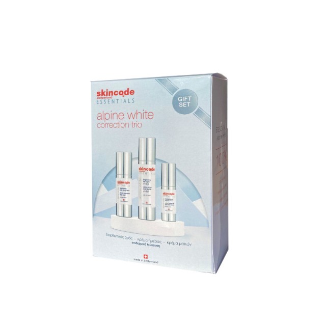 Skincode Essentials Alpine White Correction Trio Brightening Serum 30ml + Brightening Day Cream SPF15 50ml + Brightening Eye Contour Cream 15ml