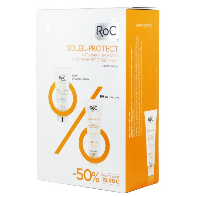 ROC Soleil - Protect  High Tolerance Comfort Fluid SPF50 50ml + ROC Hydra+ Legere Light Cream 40ml
