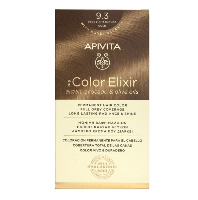 Apivita My Color Elixir kit Μόνιμη Βαφή Μαλλιών 9.3 ΞΑΝΘΟ ΠΟΛΥ ΑΝΟΙΧΤΟ ΜΕΛΙ