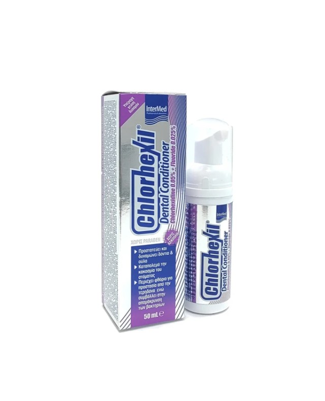 Intermed Chlorhexil Dental Conditioner Φθοριούχος στοματικός αφρός με 0.05% χλωρεξιδίνη 50ml