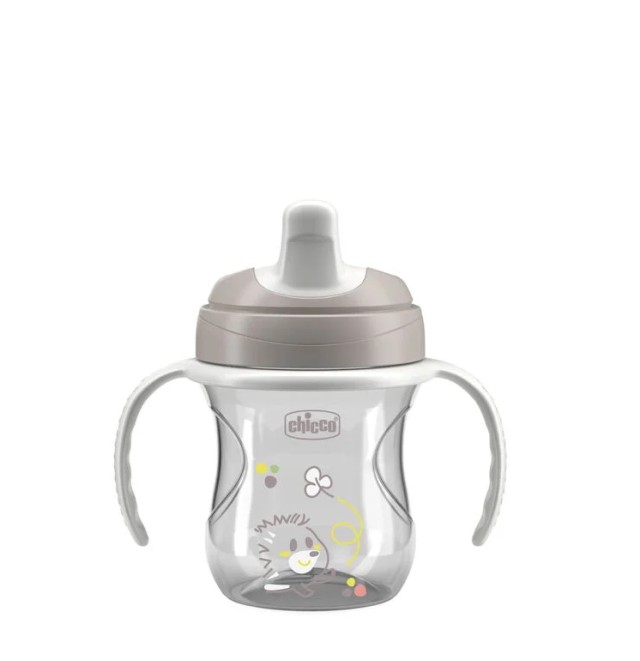 Chicco Training Cup Εκπαιδευτικό Κύπελλο 6m+ Γκρι 200ml