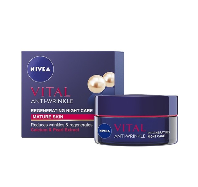 NIVEA  Vital Θρεπτική Κρέμα Νύκτας με Ηράνθεμο + Ασβέστιο 50ml