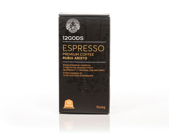12GODS Espresso Premium Coffee Rubia Aristo Κάψουλες Καφέ 10 x 6g