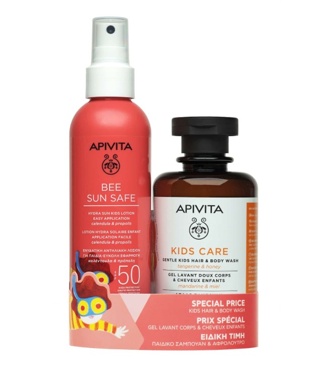 Apivita Set Bee Sun Safe Hydra Sun Kids Lotion SPF50 200ml + Kids Care Gentle Kids Hair & Body Wash 250ml