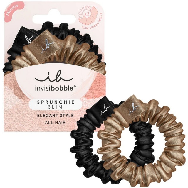 Invisibobble Sprunchie Slim True Golden Λαστιχάκι Μαλλιών 2τμχ