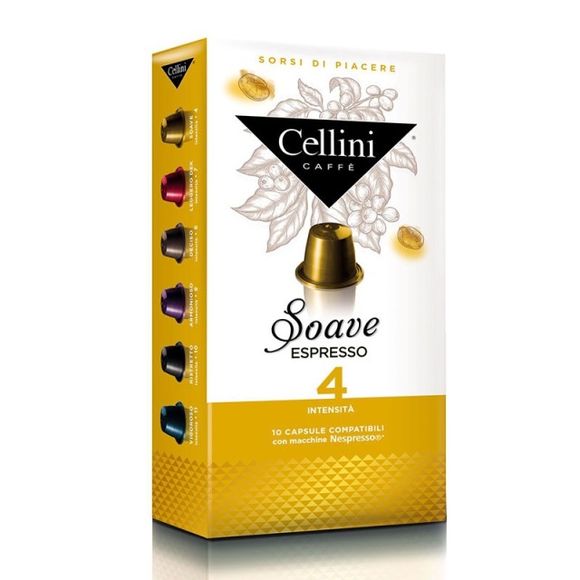 Cellini Καφές Soave Espresso (Συμβατές με Nespresso) 10caps
