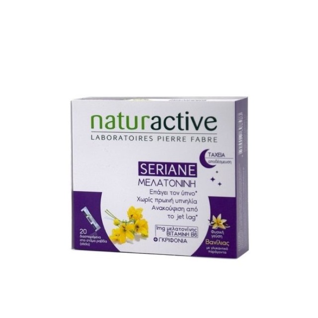 Naturactive Seriane Melatonine Συμπλήρωμα Διατροφής για την Αντιμετώπιση της Αϋπνίας 20 φακελίσκοι