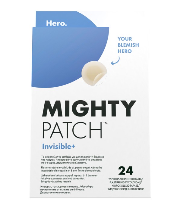 Hero Mighty Patch Invisible+ Anti-Pimple Επιθέματα για Σπυράκια 24τμχ