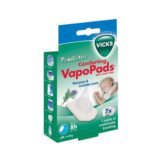 Vicks Paediatric Comforting Vapopads Refill Scent Pads Ταμπλέτες με Άρωμα Λεβάντας 7tabs