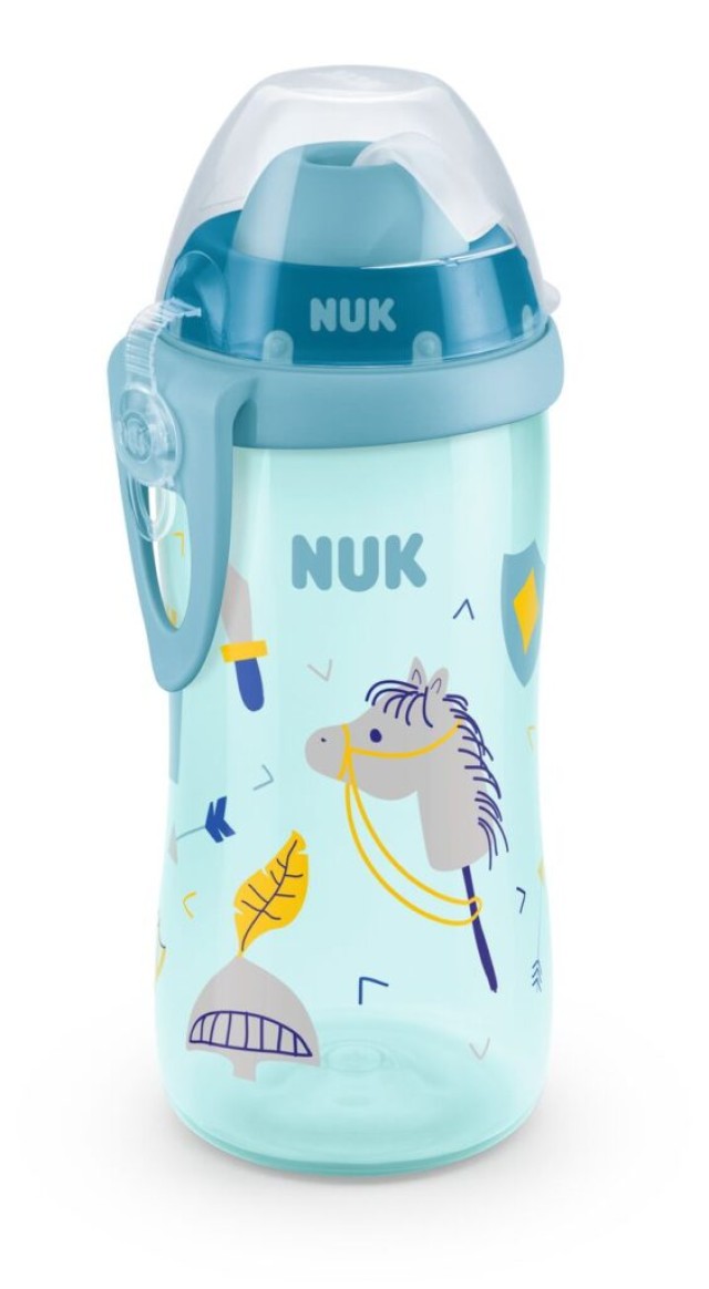 Nuk First Choice Flexi Cup Κύπελλο με Μαλακό Καλαμάκι Μπλέ 12m+ 300ml 1τμχ