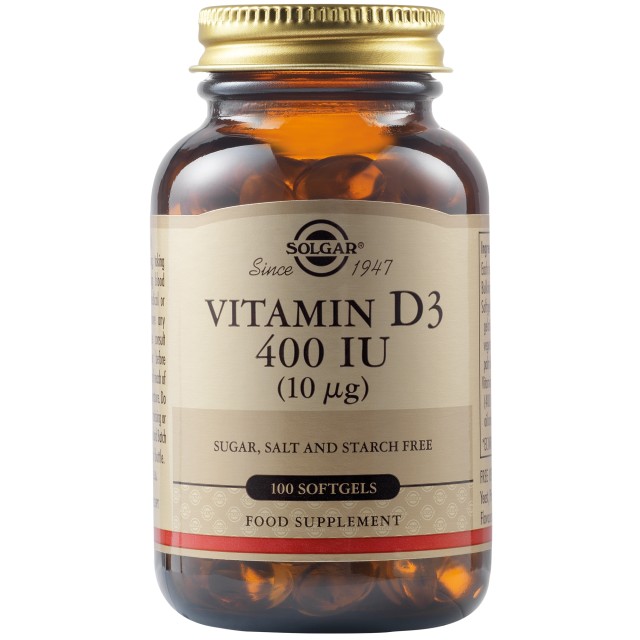 SOLGAR VITAMIN D-3 400 IU SOFTGELS 100TAB