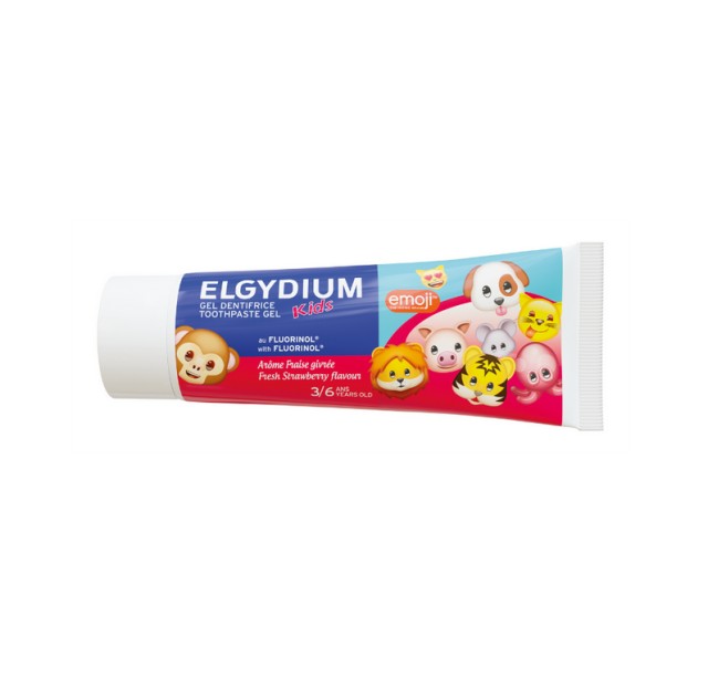 Elgydium Kids Emoji Strawberry Toothpaste Gel Οδοντόκρεμα για Παιδιά 3-6 ετών με Άρωμα Φρέσκια Φράουλα 50ml