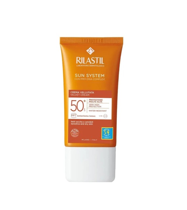 Rilastil Sun System Moisturizing Velvet Cream Αντηλιακή Ενυδατική Κρέμα Προσώπου SPF50+ 50ml