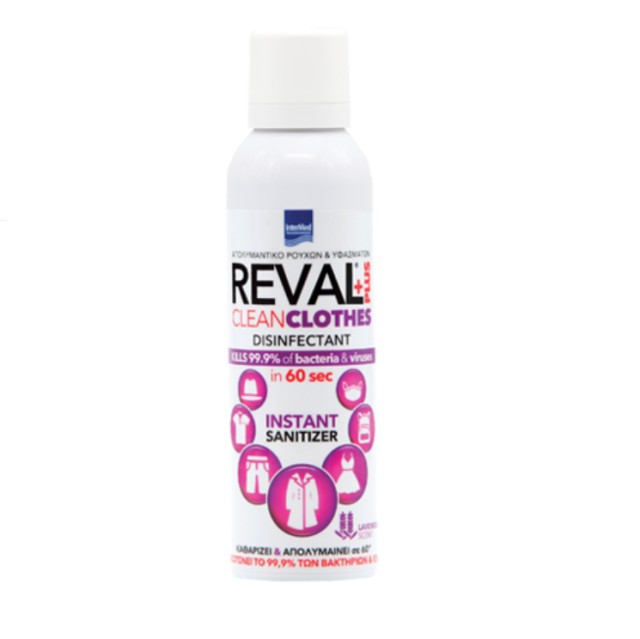 Intermed Reval Plus Clean Clothes Απολυμαντικό Ρούχων & Υφασμάτων Με Άρωμα Λεβάντας 200ml