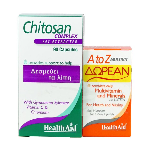 Health Aid Chitosan 90caps + Δώρο A to Z Multivit 30tabs