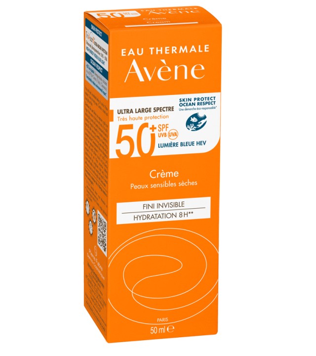 Avene Eau Thermale Cream SPF50+ Αντιηλιακή Κρέμα Προσώπου για Ξήρο Ευαίσθητο Δέρμα 50ml