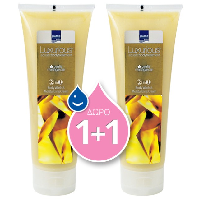 INTERMED Luxurious 2 IN 1 Vanilla Body Wash & Moisturizing Cream 250ml 1+1 Δώρο