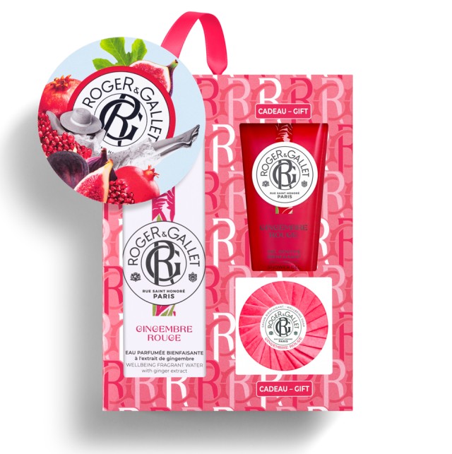 Roger&Gallet Set Gingembre Rouge Eau Parfumee Bienfaisante 100ml + Gingembre Rouge The Savon Bienfaisant 50gr + Gingembre Rouge Gel Douche Bienfaisant 50ml