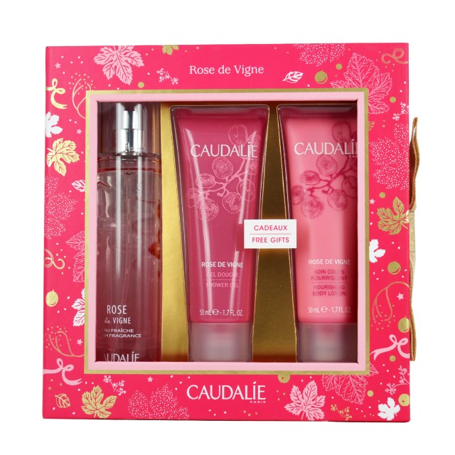 Caudalie Promo Rose de Vigne Fresh Fragrance 50ml & Shower Gel 50ml & Body Lotion 50ml