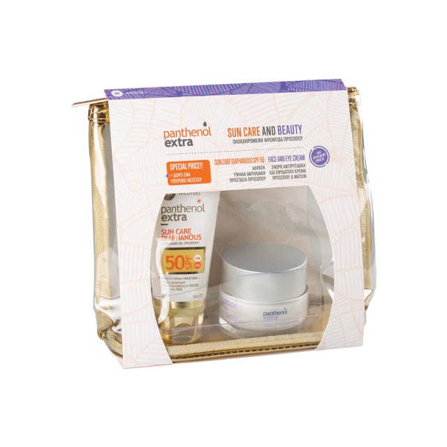Panthenol Extra Set Sun Care Diaphanous Face Gel SPF50 50ml & Face & Eye Anti-Wrinkle Cream 50ml & ΔΩΡΟ Νεσεσέρ