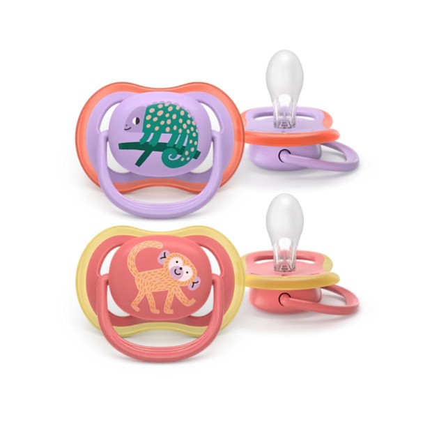 Avent Philips Ultra Air SCF349/47 Ορθοδοντική Πιπίλα Σιλικόνης για Κορίτσι 18m+ 2τμχ